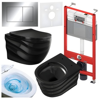 ZESTAW PODTYNKOWY WC STELAŻ TECE MISKA SKAL-BL-RIM-03 PRZYCISK TC-9240401 CHROM