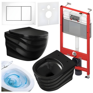 ZESTAW PODTYNKOWY WC STELAŻ TECE MISKA SKAL-BL-RIM-03 PRZYCISK TC-9240417 BIAŁY MAT