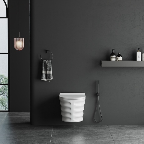 ZESTAW PODTYNKOWY WC STELAŻ TECE MISKA SKAL-WH-RIM-03 PRZYCISK TC-9240400 BIAŁY POŁYSK