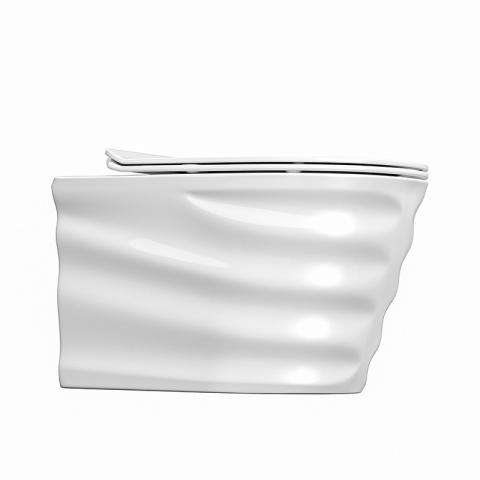 ZESTAW PODTYNKOWY WC STELAŻ TECE MISKA SKAL-WH-RIM-03 PRZYCISK TC-9240401 CHROM