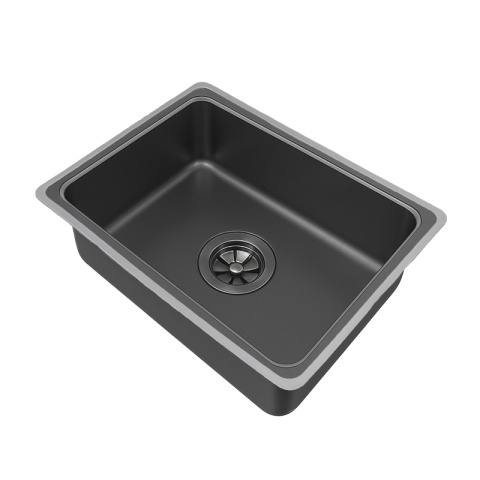 ZLEWOZMYWAK JEDNOKOMOROWY WIELOFUNKCYJNY COBA 68X46 CZARNY ZLEW KUCHENNY STALOWY