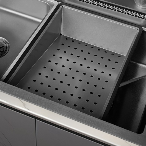 ZLEWOZMYWAK JEDNOKOMOROWY WIELOFUNKCYJNY COBA 75X46 CZARNY ZLEW KUCHENNY STALOWY