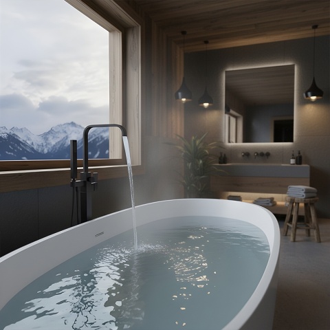 BATERIA ŁAZIENKOWA WOLNOSTOJĄCA F2037B CZARNA