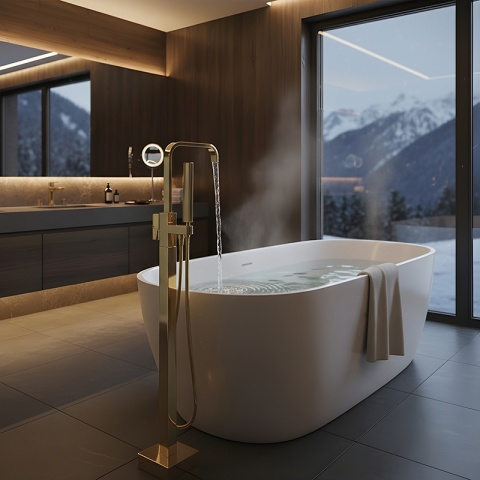 BATERIA ŁAZIENKOWA WOLNOSTOJĄCA F2037C ZŁOTA