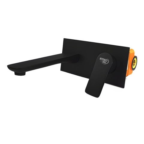 BATERIA UMYWALKOWA ŁAZIENKOWA ŚCIENNA PODTYNKOWA DŁUGA WYLEWKA F05K CZARNA