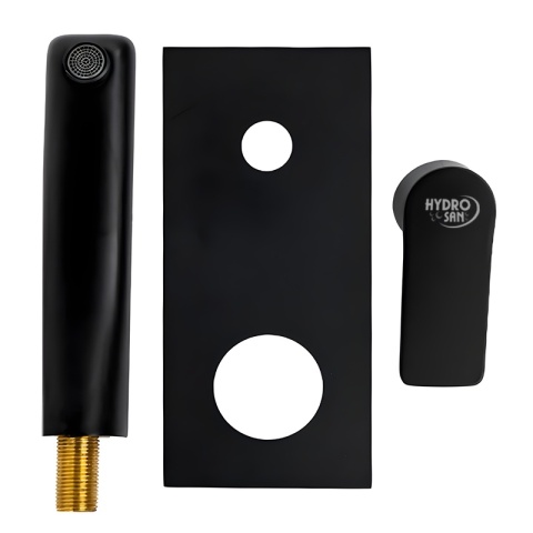 BATERIA UMYWALKOWA ŁAZIENKOWA ŚCIENNA PODTYNKOWA DŁUGA WYLEWKA F05K CZARNA