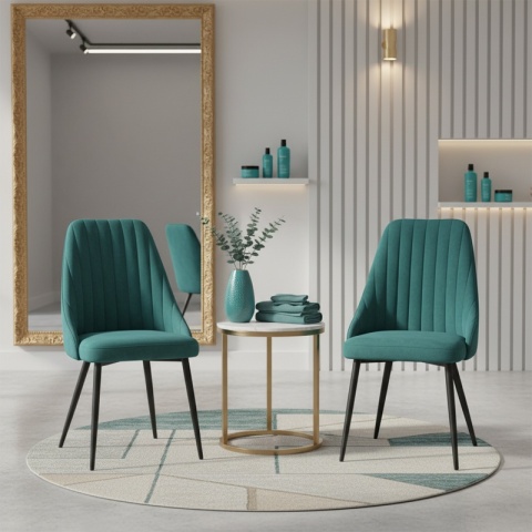 FOTEL KRZESŁO WELUROWE TAPICEROWANE NIKA BUTELKOWA ZIELEŃ NOGI CZARNE