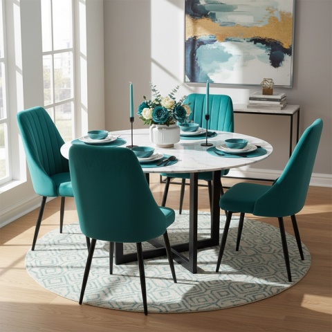 FOTEL KRZESŁO WELUROWE TAPICEROWANE NIKA BUTELKOWA ZIELEŃ NOGI CZARNE