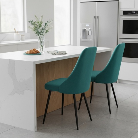 FOTEL KRZESŁO WELUROWE TAPICEROWANE NIKA BUTELKOWA ZIELEŃ NOGI CZARNE