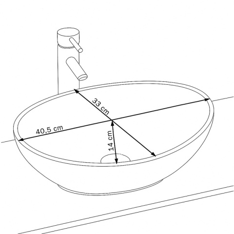 UMYWALKA NABLATOWA CERAMICZNA OWALNA LUMO-GL-BR-405 ZŁOTA SZCZOTKOWANA 33x40 CM