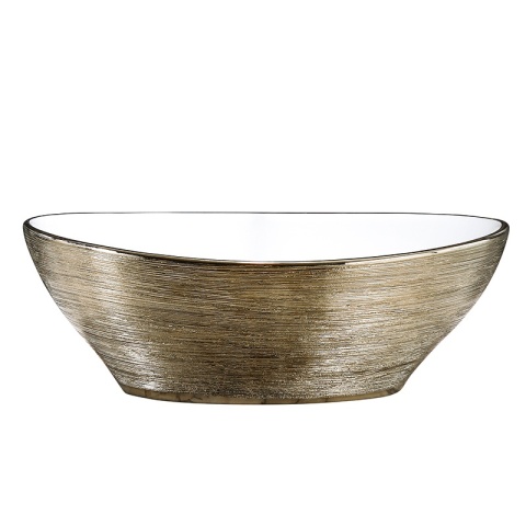 UMYWALKA NABLATOWA CERAMICZNA OWALNA LUMO-GL-BR-405 ZŁOTA SZCZOTKOWANA 33x40 CM