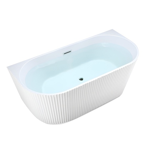 WANNA PRZYŚCIENNA RYFLOWANA CARLO2 517D2 BIAŁA PRZELEW CHROM 170x75 CM