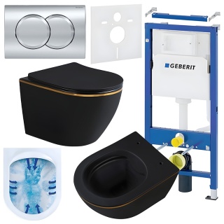 ZESTAW PODTYNKOWY WC STELAŻ GEBERIT DUOFIX MISKA MIZU-MTB-GL-RIM-03 PRZYCISK DELTA 01 CHROM