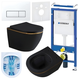 ZESTAW PODTYNKOWY WC STELAŻ GEBERIT DUOFIX MISKA MIZU-MTB-GL-RIM-03 PRZYCISK DELTA 50 BIAŁY