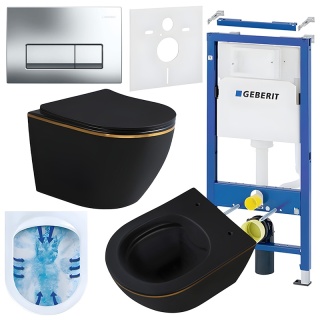 ZESTAW PODTYNKOWY WC STELAŻ GEBERIT DUOFIX MISKA MIZU-MTB-GL-RIM-03 PRZYCISK DELTA 50 CHROM