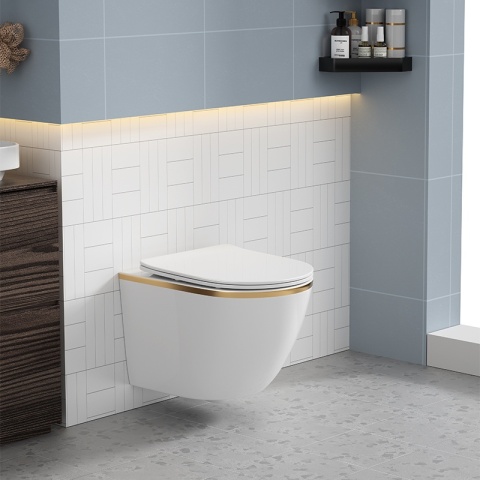 ZESTAW PODTYNKOWY WC STELAŻ GEBERIT DUOFIX MISKA MIZU-WH-GL-RIM-03 PRZYCISK DELTA 30 CHROM