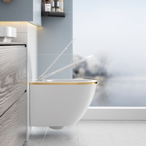 ZESTAW PODTYNKOWY WC STELAŻ GEBERIT DUOFIX MISKA MIZU-WH-GL-RIM-03 PRZYCISK DELTA 30 CHROM