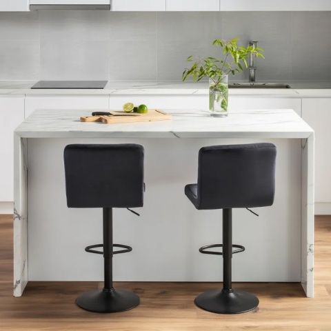 HOKER KRZESŁO BAROWE RAFA CZARNY WELUR PODSTAWA CZARNA