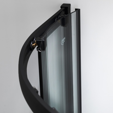 KABINA PRYSZNICOWA PÓŁOKRĄGŁA Z BRODZIKIEM MAJA CZARNA 80x80 CM 5 MM