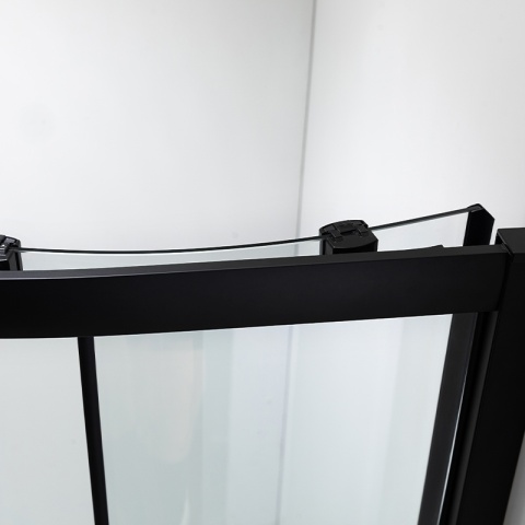 KABINA PRYSZNICOWA PÓŁOKRĄGŁA Z BRODZIKIEM MAJA CZARNA 80x80 CM 5 MM