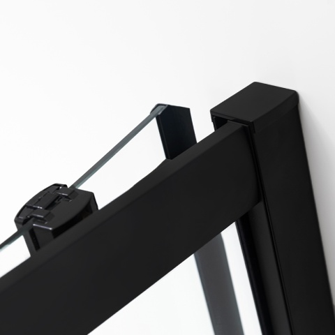 KABINA PRYSZNICOWA PÓŁOKRĄGŁA Z BRODZIKIEM MAJA CZARNA 90x90 CM 5 MM