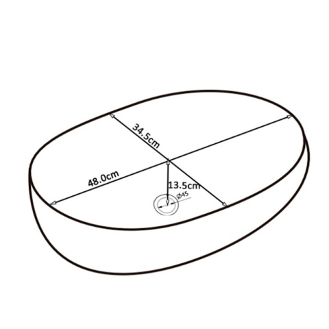 UMYWALKA NABLATOWA CERAMICZNA OWALNA NEO-MAR2-480 SZARY MARMUR MAT 48x34 CM