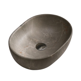 UMYWALKA NABLATOWA CERAMICZNA MARMUROWA OWALNA NEO-MAR9-480 BEŻOWY MARMUR 48x34 CM