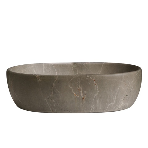 UMYWALKA NABLATOWA CERAMICZNA MARMUROWA OWALNA NEO-MAR9-480 BEŻOWY MARMUR 48x34 CM