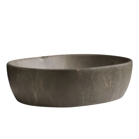 UMYWALKA NABLATOWA CERAMICZNA MARMUROWA OWALNA NEO-MAR9-480 BEŻOWY MARMUR 48x34 CM