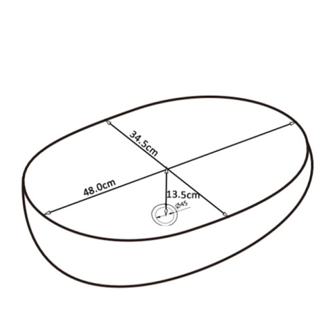 UMYWALKA NABLATOWA CERAMICZNA MARMUROWA OWALNA NEO-MAR9-480 BEŻOWY MARMUR 48x34 CM