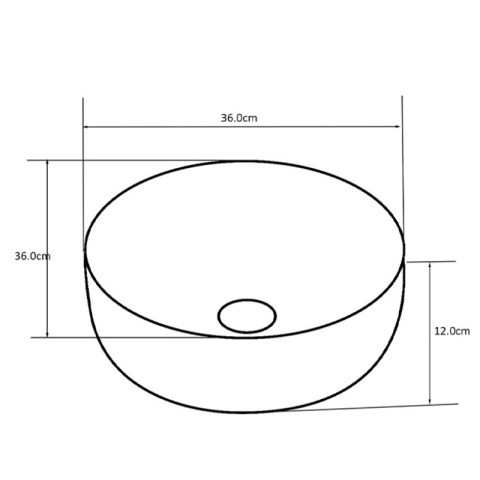 UMYWALKA NABLATOWA CERAMICZNA OKRĄGŁA LAVA-WH-SV-MOD3-360 SREBRNA 36x12 CM