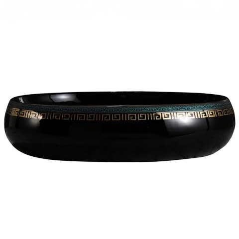 UMYWALKA NABLATOWA CERAMICZNA OWALNA CARI-BL-MOD2-600 CZARNY POŁYSK 60x40 CM