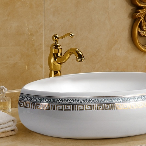 UMYWALKA NABLATOWA CERAMICZNA OWALNA CARI-WH-MOD2-600 BIAŁY POŁYSK 60x40 CM