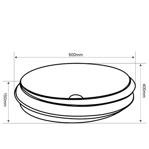 UMYWALKA NABLATOWA CERAMICZNA OWALNA YOKO-WH-GL-LN-600 BIAŁY ZŁOTY POŁYSK 60x40 CM