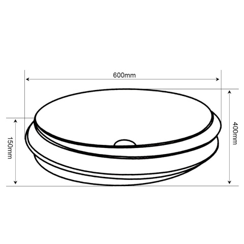 UMYWALKA NABLATOWA CERAMICZNA OWALNA YOKO-WH-MOD5-GL-600 BIAŁY ZŁOTY POŁYSK 60x40 CM