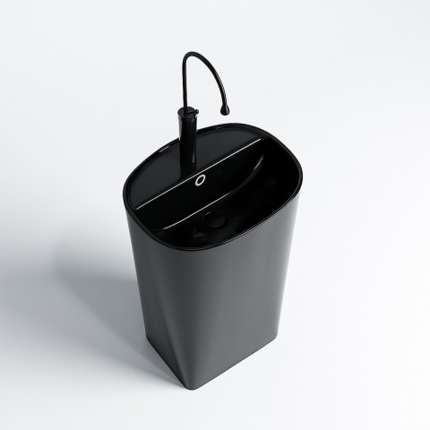 UMYWALKA WOLNOSTOJĄCA CERAMICZNA OWALNA CLARO-BL-490 CZARNY MAT 49x38 CM