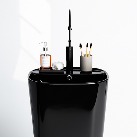 UMYWALKA WOLNOSTOJĄCA CERAMICZNA OWALNA CLARO-BL-490 CZARNY MAT 49x38 CM