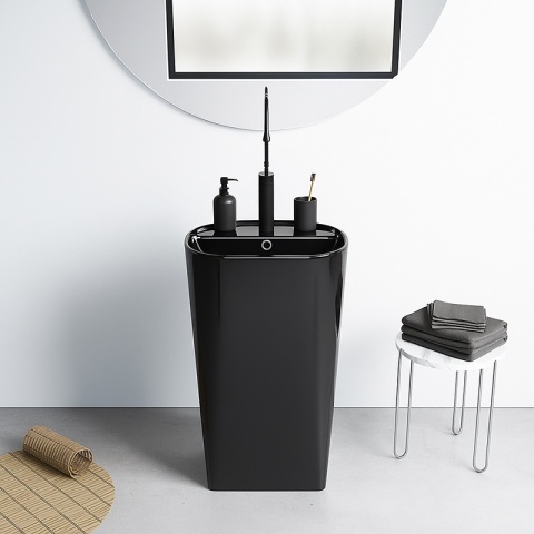 UMYWALKA WOLNOSTOJĄCA CERAMICZNA OWALNA CLARO-BL-490 CZARNY MAT 49x38 CM