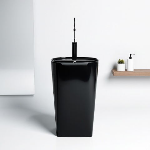 UMYWALKA WOLNOSTOJĄCA CERAMICZNA OWALNA CLARO-BL-490 CZARNY MAT 49x38 CM