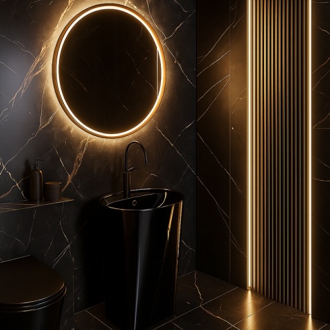 UMYWALKA WOLNOSTOJĄCA CERAMICZNA OWALNA CLARO-BL-490 CZARNY MAT 49x38 CM