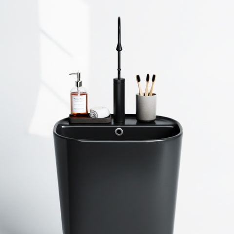 UMYWALKA WOLNOSTOJĄCA CERAMICZNA OWALNA CLARO-MTB-490 CZARNY MAT 49x38 CM