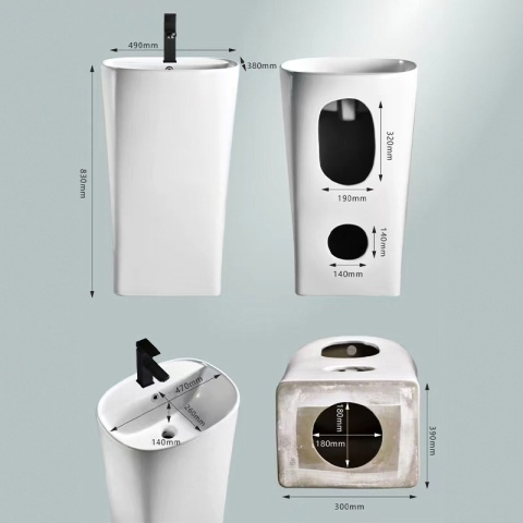 UMYWALKA WOLNOSTOJĄCA CERAMICZNA OWALNA CLARO-MTB-490 CZARNY MAT 49x38 CM