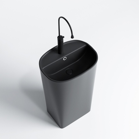 UMYWALKA WOLNOSTOJĄCA CERAMICZNA OWALNA CLARO-MTB-490 CZARNY MAT 49x38 CM