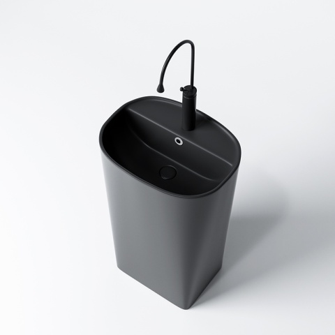 UMYWALKA WOLNOSTOJĄCA CERAMICZNA OWALNA CLARO-MTB-490 CZARNY MAT 49x38 CM