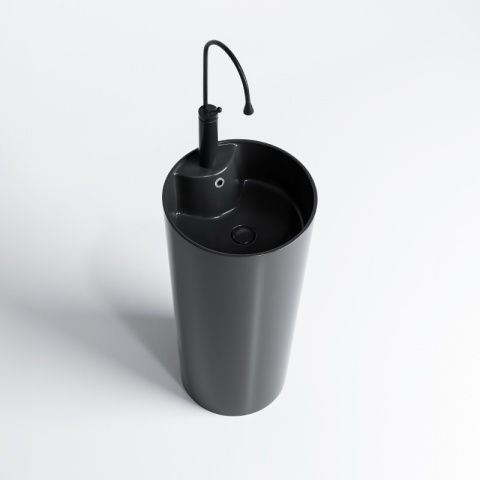 UMYWALKA WOLNOSTOJĄCA CERAMICZNA OKRĄGŁA LINO-BL-400 CZARNY POŁYSK 40x40 CM