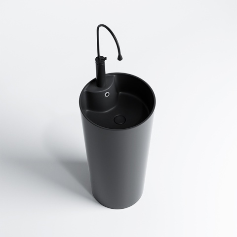 UMYWALKA WOLNOSTOJĄCA CERAMICZNA OKRĄGŁA LINO-MTB-400 CZARNY MAT 40x40 CM