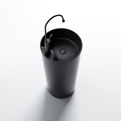 UMYWALKA WOLNOSTOJĄCA CERAMICZNA OKRĄGŁA LINO-MTB-400 CZARNY MAT 40x40 CM