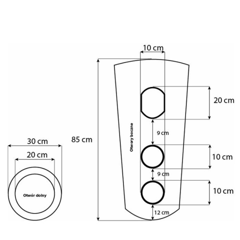 UMYWALKA WOLNOSTOJĄCA CERAMICZNA OKRĄGŁA LINO-MTB-400 CZARNY MAT 40x40 CM