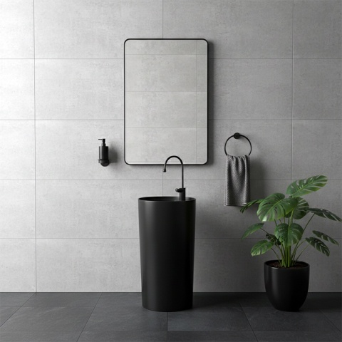 UMYWALKA WOLNOSTOJĄCA CERAMICZNA OKRĄGŁA LINO-MTB-400 CZARNY MAT 40x40 CM