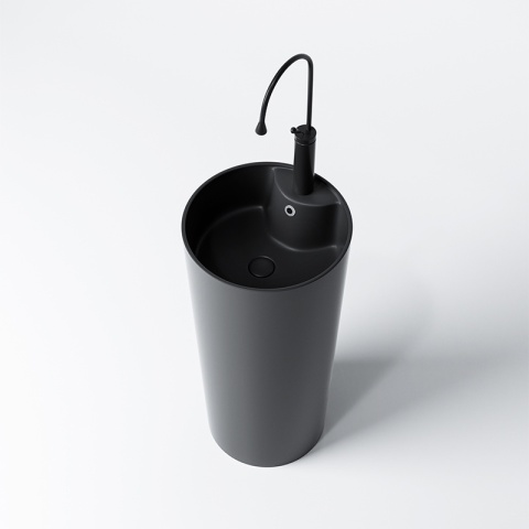 UMYWALKA WOLNOSTOJĄCA CERAMICZNA OKRĄGŁA LINO-MTB-400 CZARNY MAT 40x40 CM